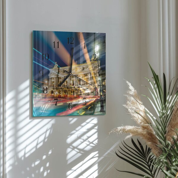 Skleněné hodiny na stěnu Světlo zskc-30x30-00175638
