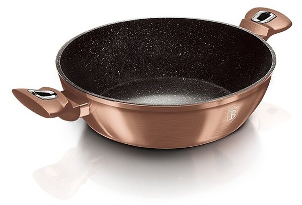 Pekáč kulatý s mramorovým povrchem a poklicí 28 cm Rosegold Metallic Line