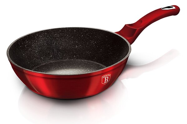 Pánev hluboká s mramorovým povrchem a poklicí 24 cm Burgundy Metallic Line