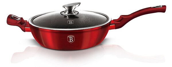 Pánev hluboká s mramorovým povrchem a poklicí 32 cm Burgundy Metallic Line