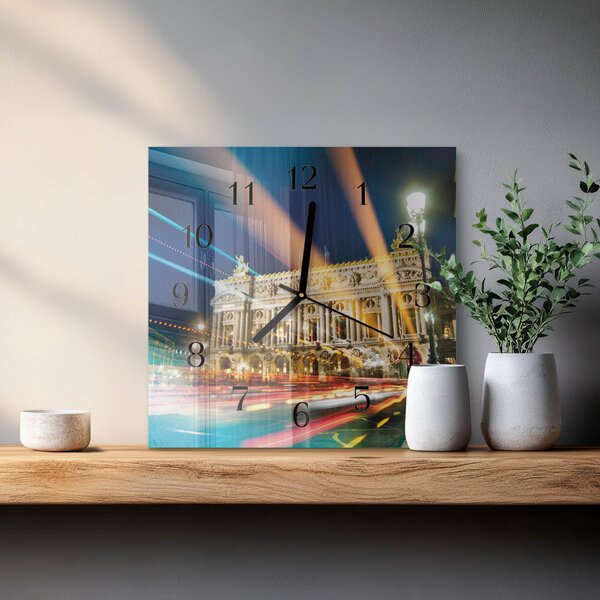 Skleněné hodiny na stěnu Světlo zskc-30x30-00175638