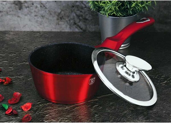 Rendlík s poklicí s mramorovým povrchem 16 cm Burgundy Metallic Line