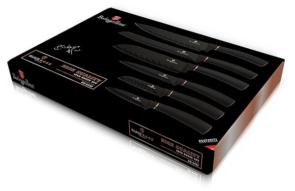 Sada nožů s nepřilnavým povrchem 6 ks Black Rose Collection