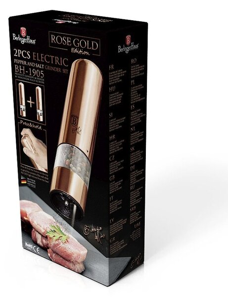 Mlýnek na pepř a sůl elektrický sada 2 ks Rosegold Metallic Line