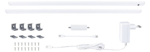 P 98618 LED podskříňkové svítidlo Inline 2ks startovací sada 2x6W 550x26mm 24V bílá mat - PAULMANN