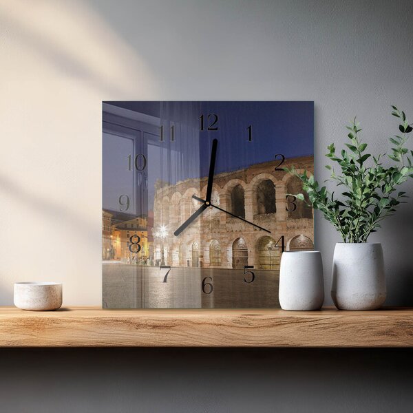 Skleněné hodiny na stěnu Noční světlo zskc-30x30-00175653