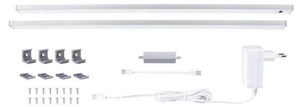 P 98616 LED podskříňkové svítidlo Inline 2ks startovací sada 2x6W 550x26mm 24V matný chrom - PAULMANN