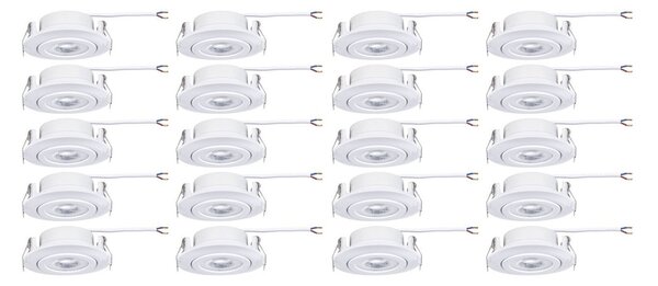 P 99997 LED vestavné svítidlo 20ks-sada výklopné kruhové 82mm 70° 20x4,8W 230V 3000K bílá mat - PAULMANN