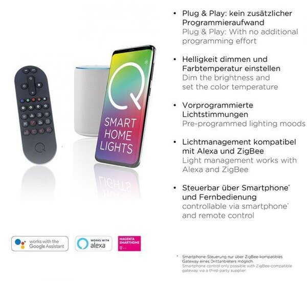 Paul Neuhaus Stojací LED lampa Q-SWING 27,5W, v. 141 cm, ZigBee 2700-5000K Barva: Antracit