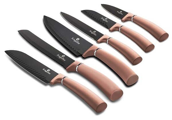 Sada nožů s nepřilnavým povrchem 6 ks Rosegold Metallic Line