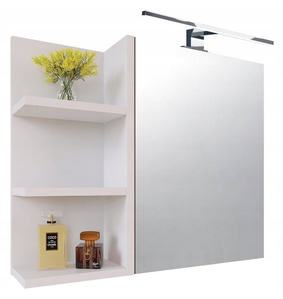 Závěsná koupelnová skříňka se zrcadlem a LED osvětlením, zrcadlová skříňka do koupelny