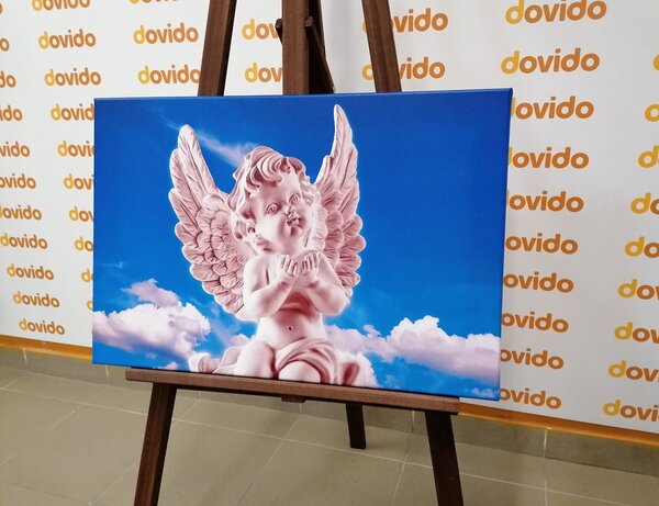 Obraz růžový pečlivý andílek na nebi