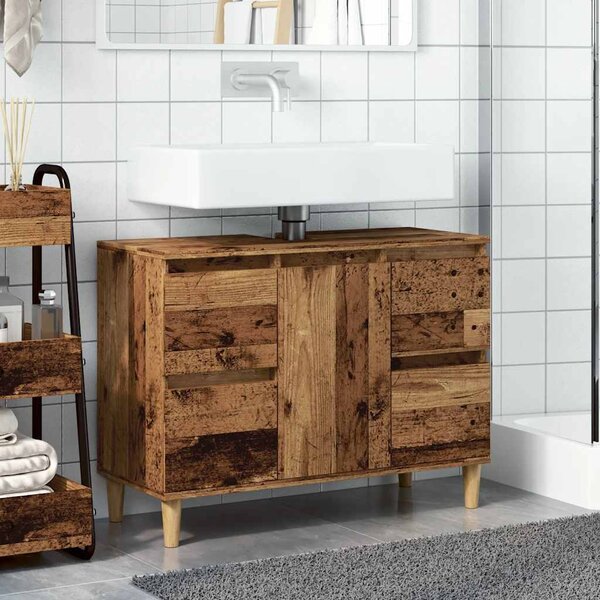 Skříňka pod umyvadlo old wood 80 x 33 x 60 cm kompozitní dřevo
