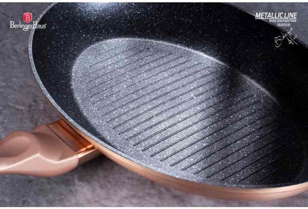 Pánev na ryby a steaky s mramorovým povrchem 35 cm Rosegold Metallic Line
