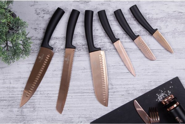 Sada nožů s nepřilnavým povrchem 6 ks Rosegold Metallic Line