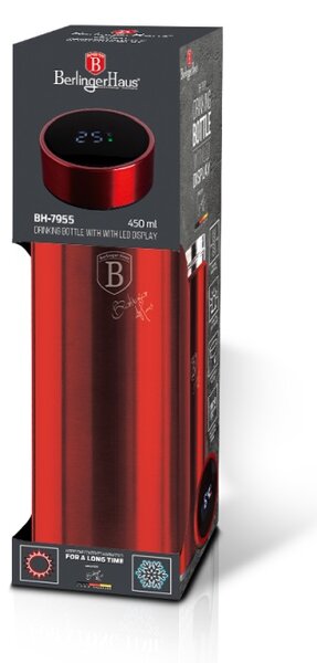 Termoska nerez s LED displejem 450 ml Burgundy Metallic Line