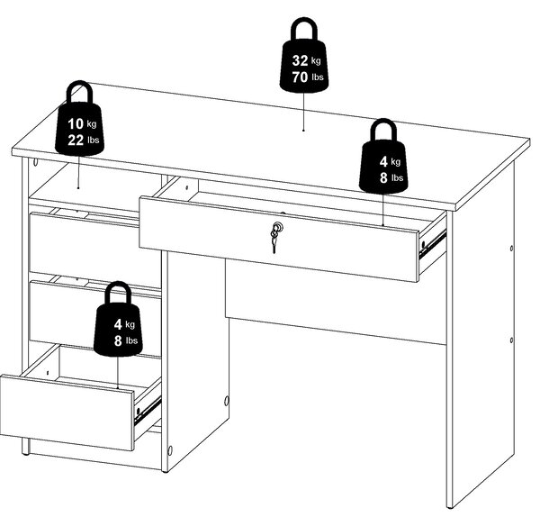 Psací stůl Function Plus 70519 bílý - Tvilum
