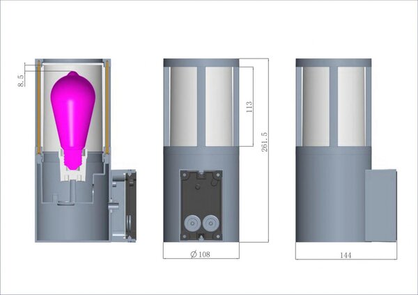 IMPR 731154 Deko-Light nástěnné přisazené svítidlo - Facado II kulaté opal, 1x max 20 W, šedá - DEKOLIGHT
