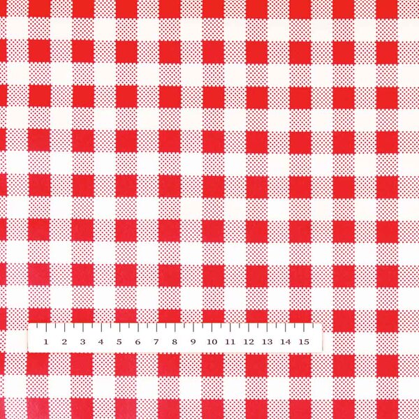 PVC ubrus Červeno-bílé kostičky PV-030 - metráž š. 140 cm