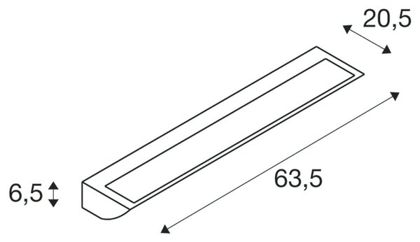 BIG WHITE SLV VANO WING SP DALI nástěnné přisazené svítidlo šedé 25 W 1400 lm 3000 K CRI80 120d DALI 1006268