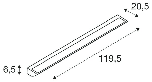 BIG WHITE SLV VANO WING SP DALI nástěnné přisazené svítidlo šedé 49 W 3140 lm 3000 K CRI80 120d DALI 1006270