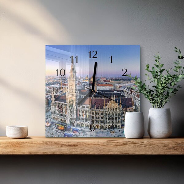 Skleněné hodiny na stěnu Horizont zskc-30x30-00175691