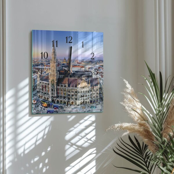 Skleněné hodiny na stěnu Horizont zskc-30x30-00175691