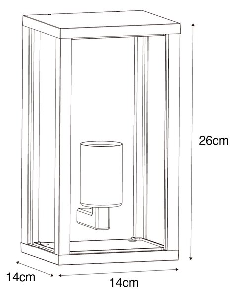 Venkovní nástěnné svítidlo černé s kouřovým sklem 26 cm IP44 - Charlois