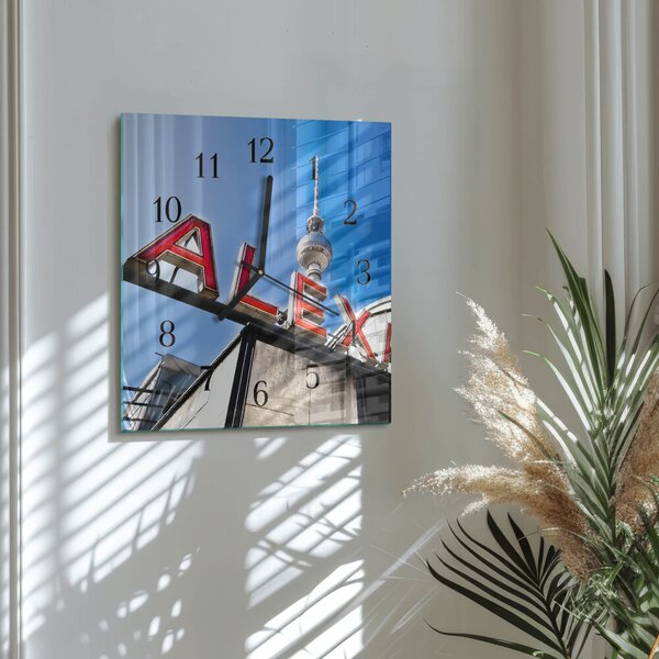 Skleněné hodiny na stěnu Alexandrovo náměstí zskc-30x30-00175747