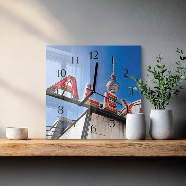 Skleněné hodiny na stěnu Alexandrovo náměstí zskc-30x30-00175747