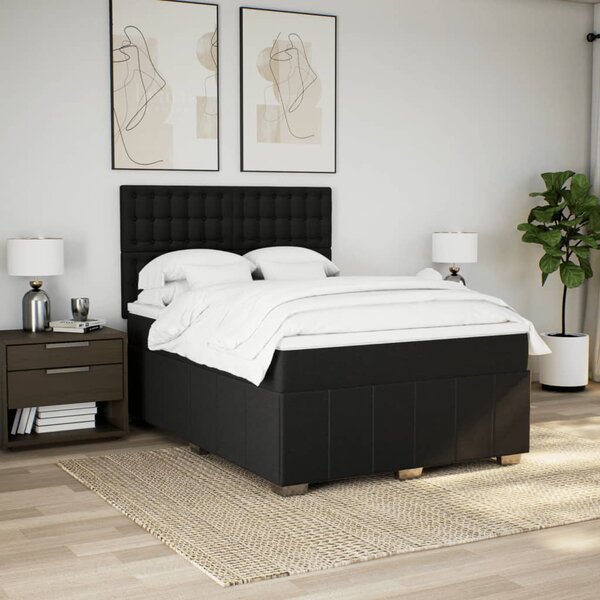 Box spring postel s matrací černá 140 x 190 cm textil 3291679