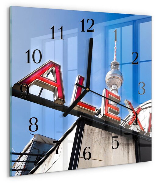 Skleněné hodiny na stěnu Alexandrovo náměstí zskc-30x30-00175747