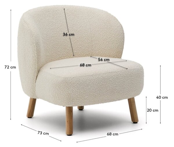 Krémové křeslo z textilie bouclé Ulit – Kave Home