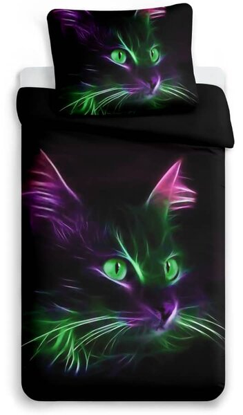 XPOSE® 3D povlečení KOČKA - NEON