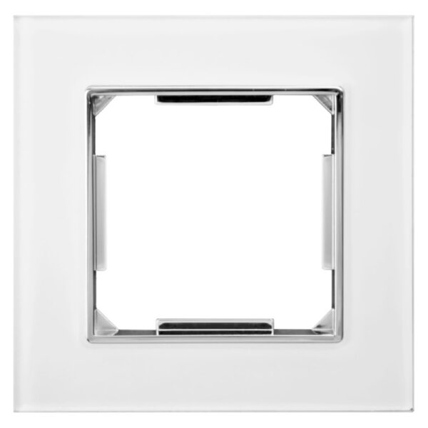 Elhard Vypínač Royal Glass Elegant č.5 s rámečkem, bílý - kompletní YE5305W
