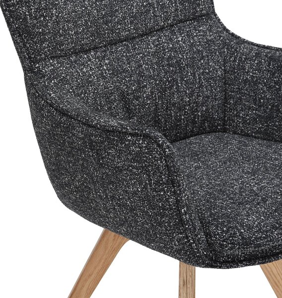 2SET jídelní židle VOGUE antracitová/přírodní texturovaná tkanina otočná Nábytek | Jídelní prostory | Jídelní židle | Křesložidle