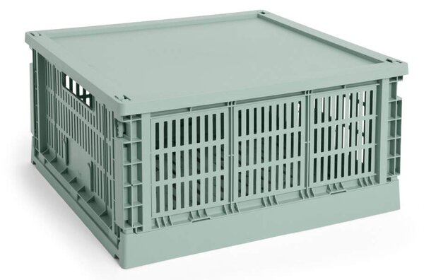 HAY Plastové víko Colour Crate Large Square, sage green