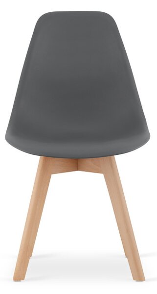 Set tří jídelních židlí KITO tmavě šedé / naturální nohy (3 ks)