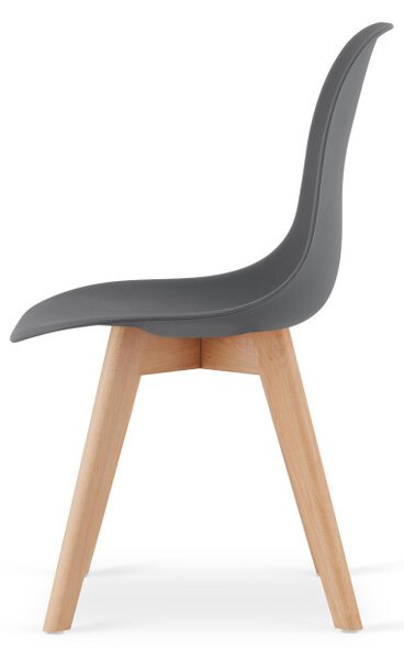 Set tří jídelních židlí KITO tmavě šedé / naturální nohy (3 ks)