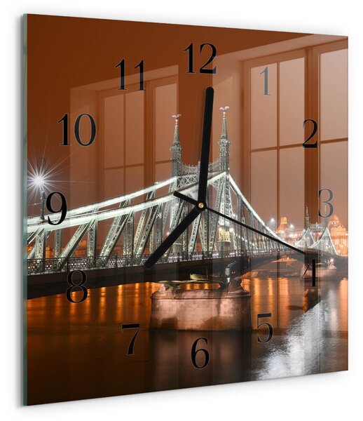 Skleněné hodiny na stěnu Most zskc-30x30-00175809