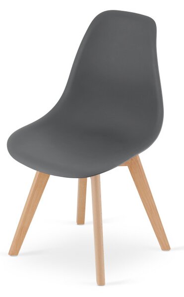Set tří jídelních židlí KITO tmavě šedé / naturální nohy (3 ks)