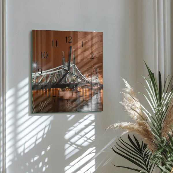 Skleněné hodiny na stěnu Most zskc-30x30-00175809