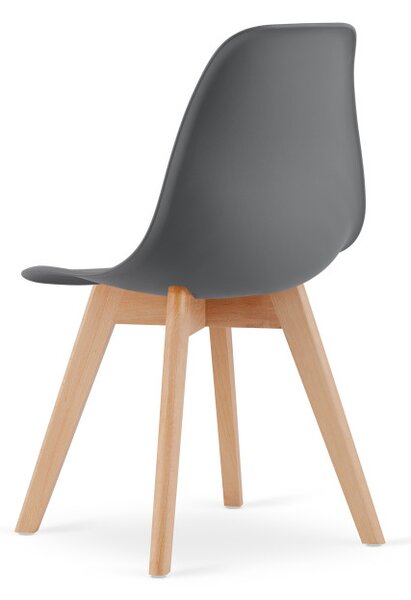 Set tří jídelních židlí KITO tmavě šedé / naturální nohy (3 ks)