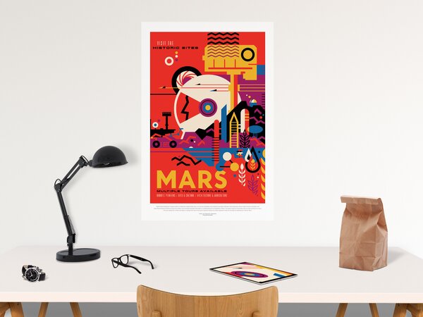 FUGU Mars - Vision of the Future samolepicí plakát Rozměr: 44 x 66 cm