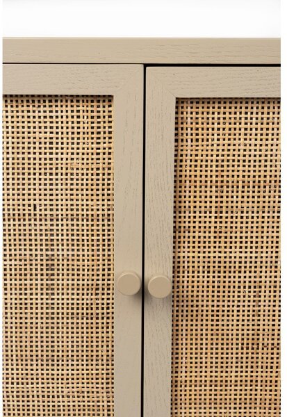 Krémový ratanový TV stolek 150x55 cm Amaya – White Label