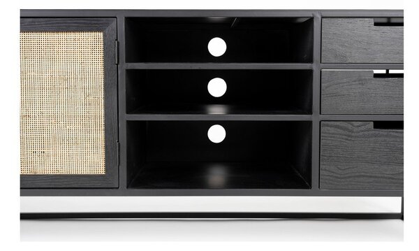 Černý ratanový TV stolek 38x55 cm Guuji – White Label