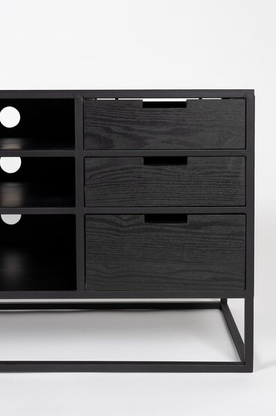 Černý ratanový TV stolek 38x55 cm Guuji – White Label