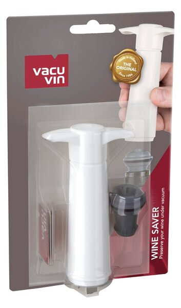 Vakuová pumpa na víno, bílá + zátka