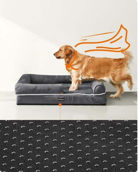 SONGMICS Pelíšek pro psy Dustin 106 cm XL šedý