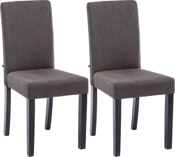 Jídelní židle Inn (SET 2 ks) - látka, nohy černé - Tmavě šedá